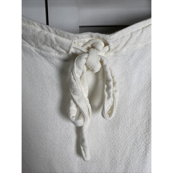 Brandy Melville Kenzo Linen Blend Ruffle Pull On Mini Skirt Size Small Cream - Picture 3 of 10